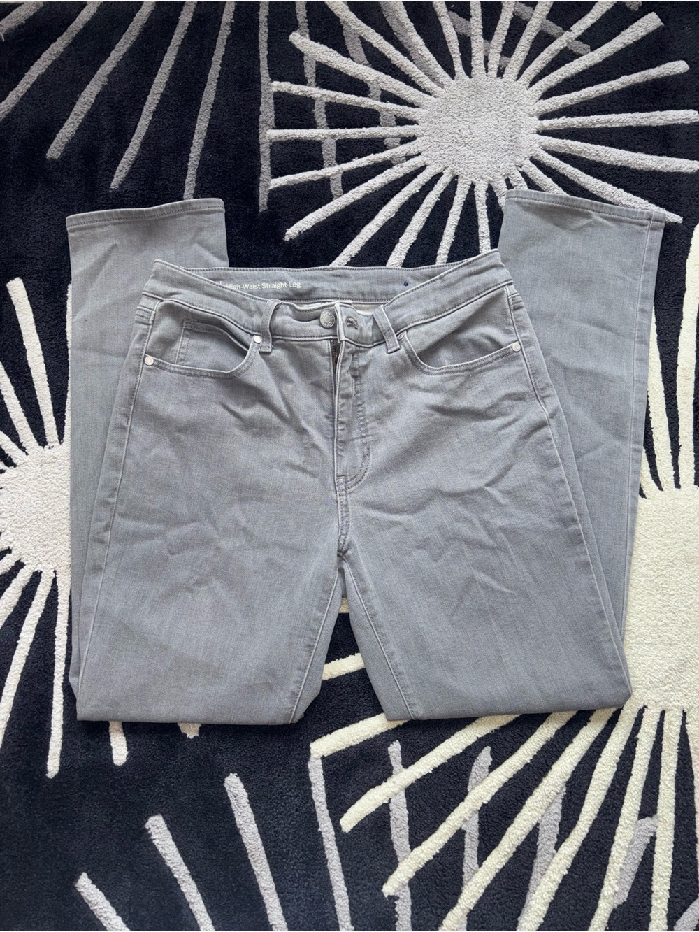 Talbots Women’s Classic High Waist Straight Leg Jeans - Light Gray